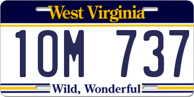 WV license plate 1OM737