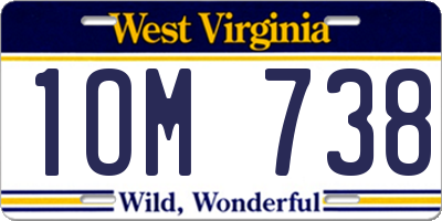 WV license plate 1OM738