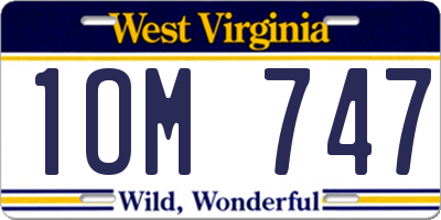 WV license plate 1OM747