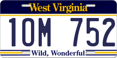 WV license plate 1OM752