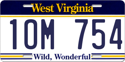 WV license plate 1OM754