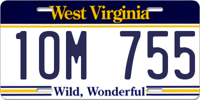 WV license plate 1OM755