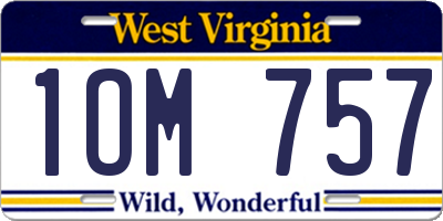 WV license plate 1OM757