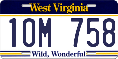 WV license plate 1OM758