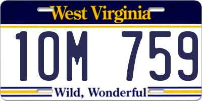 WV license plate 1OM759
