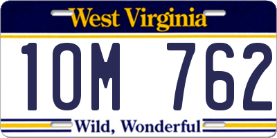 WV license plate 1OM762