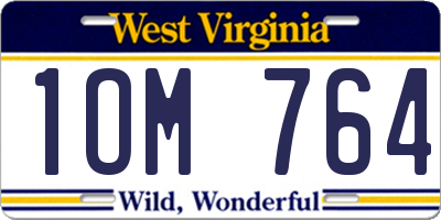WV license plate 1OM764