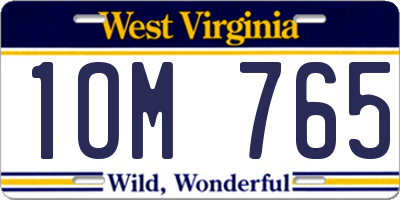 WV license plate 1OM765