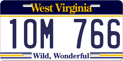 WV license plate 1OM766