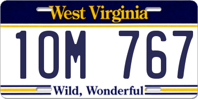 WV license plate 1OM767