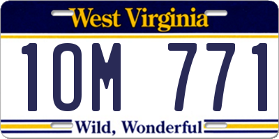 WV license plate 1OM771