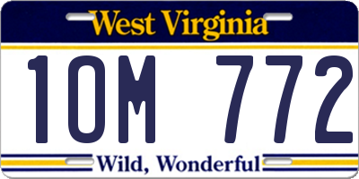 WV license plate 1OM772