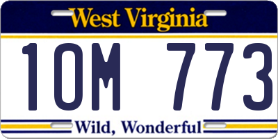 WV license plate 1OM773