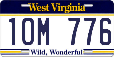 WV license plate 1OM776