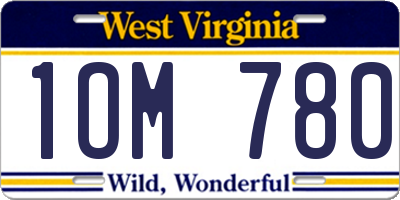 WV license plate 1OM780