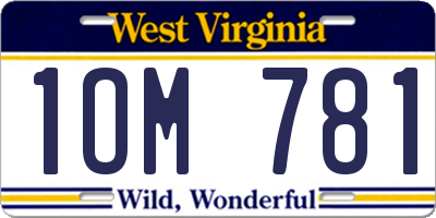 WV license plate 1OM781