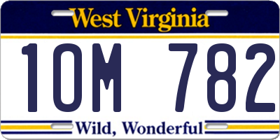 WV license plate 1OM782