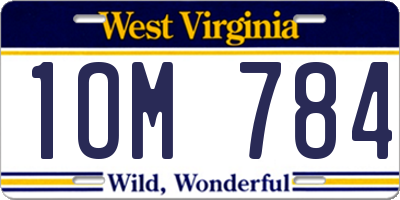 WV license plate 1OM784
