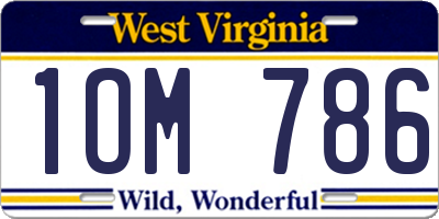 WV license plate 1OM786