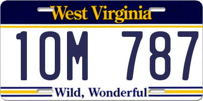 WV license plate 1OM787