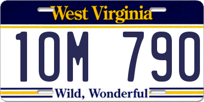 WV license plate 1OM790