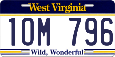 WV license plate 1OM796