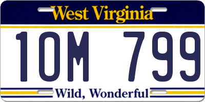 WV license plate 1OM799