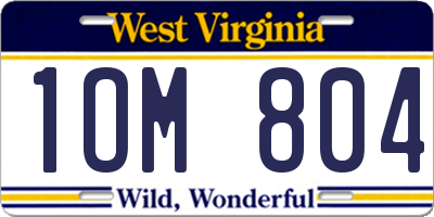 WV license plate 1OM804
