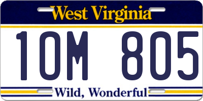 WV license plate 1OM805