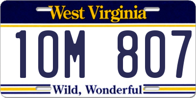 WV license plate 1OM807