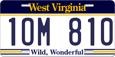 WV license plate 1OM810
