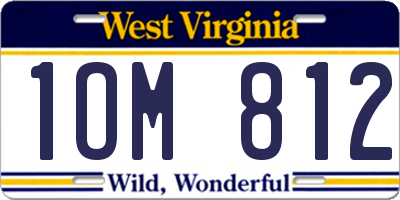 WV license plate 1OM812