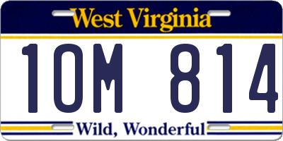 WV license plate 1OM814