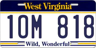 WV license plate 1OM818