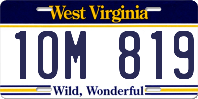 WV license plate 1OM819