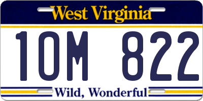 WV license plate 1OM822