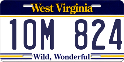 WV license plate 1OM824