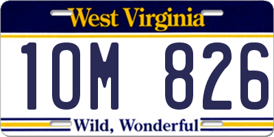 WV license plate 1OM826