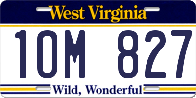 WV license plate 1OM827