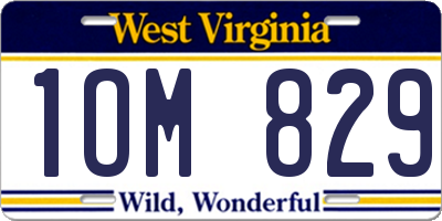 WV license plate 1OM829