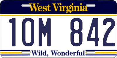WV license plate 1OM842