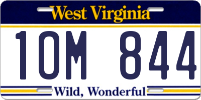 WV license plate 1OM844