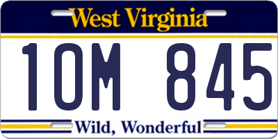 WV license plate 1OM845