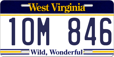 WV license plate 1OM846