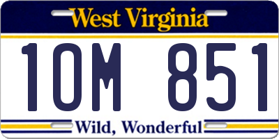 WV license plate 1OM851