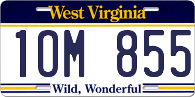 WV license plate 1OM855