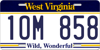 WV license plate 1OM858