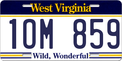 WV license plate 1OM859