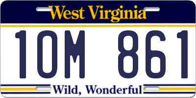 WV license plate 1OM861
