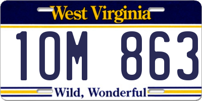 WV license plate 1OM863